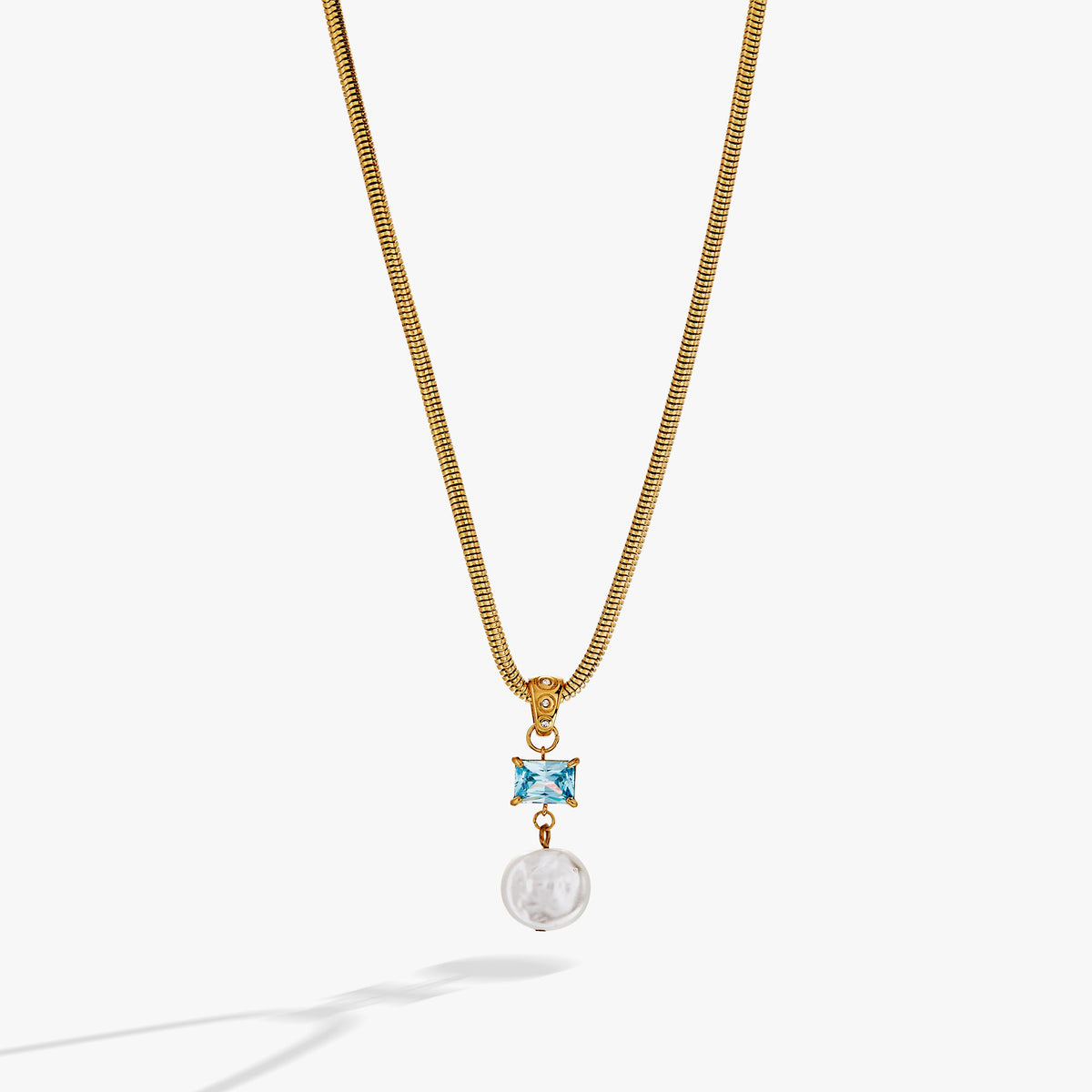 Alex and Ani Coin Pearl Drop Pendant Necklace