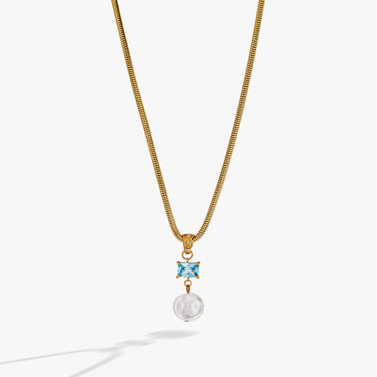 Alex and Ani Coin Pearl Drop Pendant Necklace