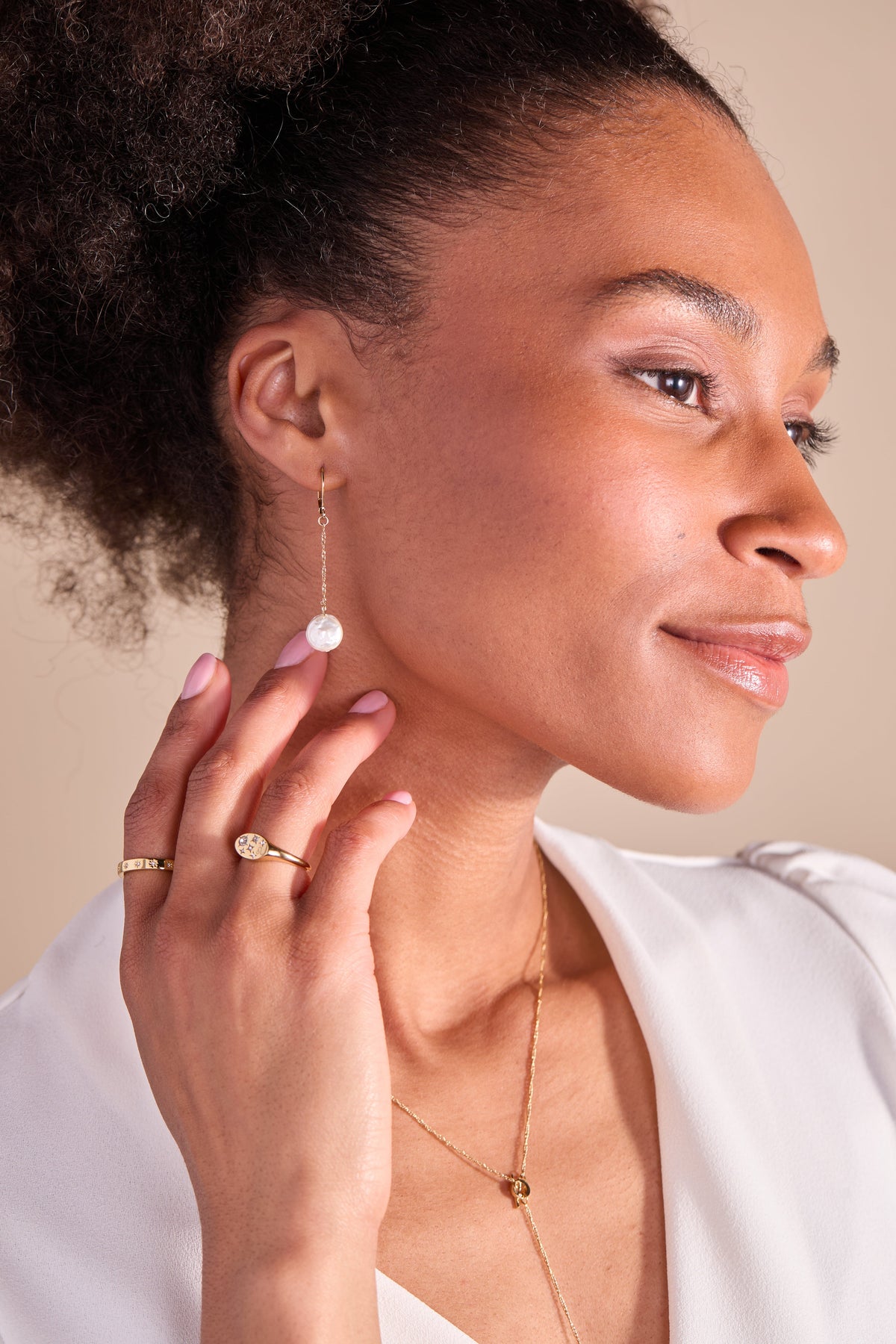 Alex and Ani Coin Pearl Lever Back Earring