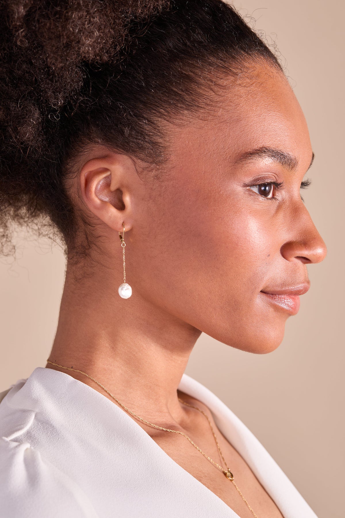 Alex and Ani Coin Pearl Lever Back Earring