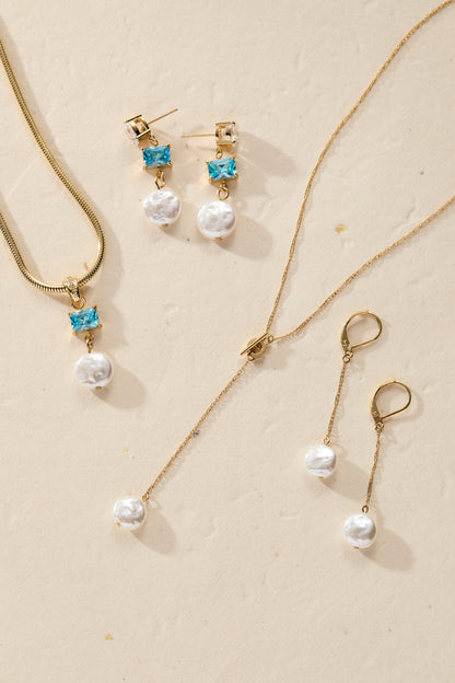 Alex and Ani Coin Pearl Lever Back Earring