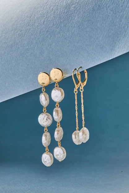 Alex and Ani Coin Pearl Lever Back Earring