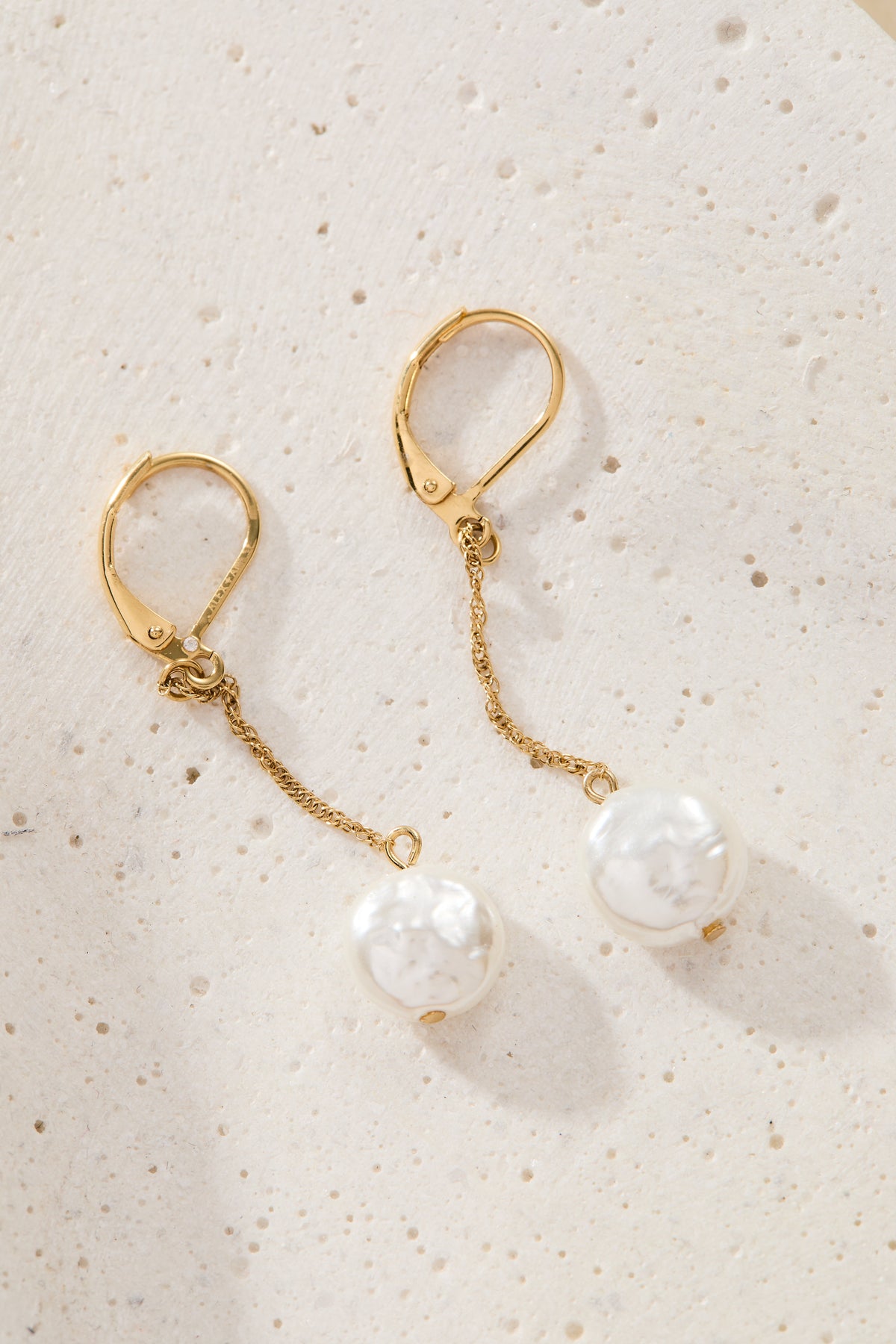 Alex and Ani Coin Pearl Lever Back Earring