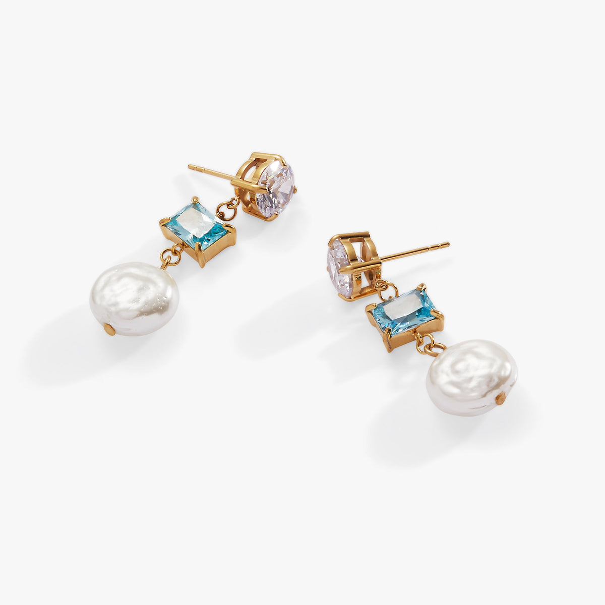 Alex and Ani Coin Pearl Triple Drop Earring