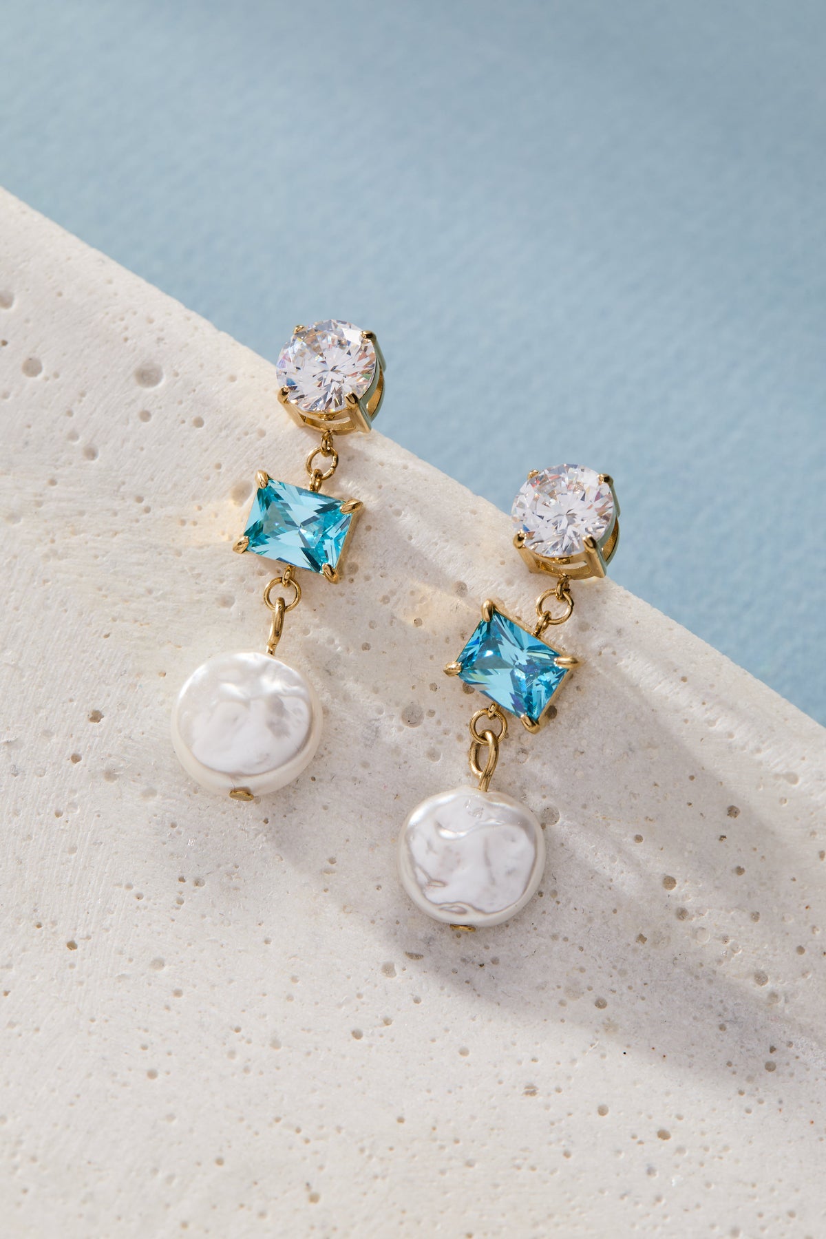 Alex and Ani Coin Pearl Triple Drop Earring