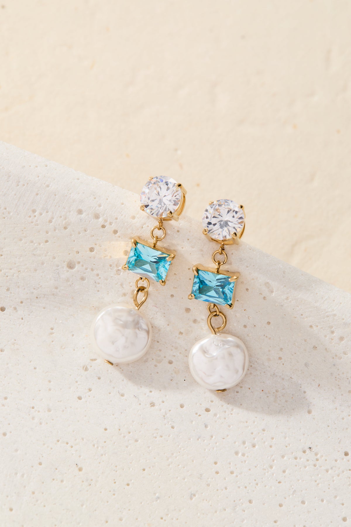 Alex and Ani Coin Pearl Triple Drop Earring