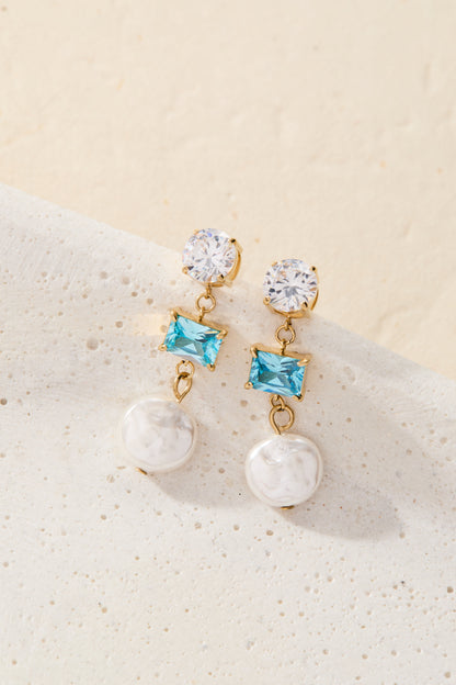 Alex and Ani Coin Pearl Triple Drop Earring