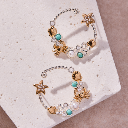 Alex and Ani Whimsical Seaside Rope Hoop Earring