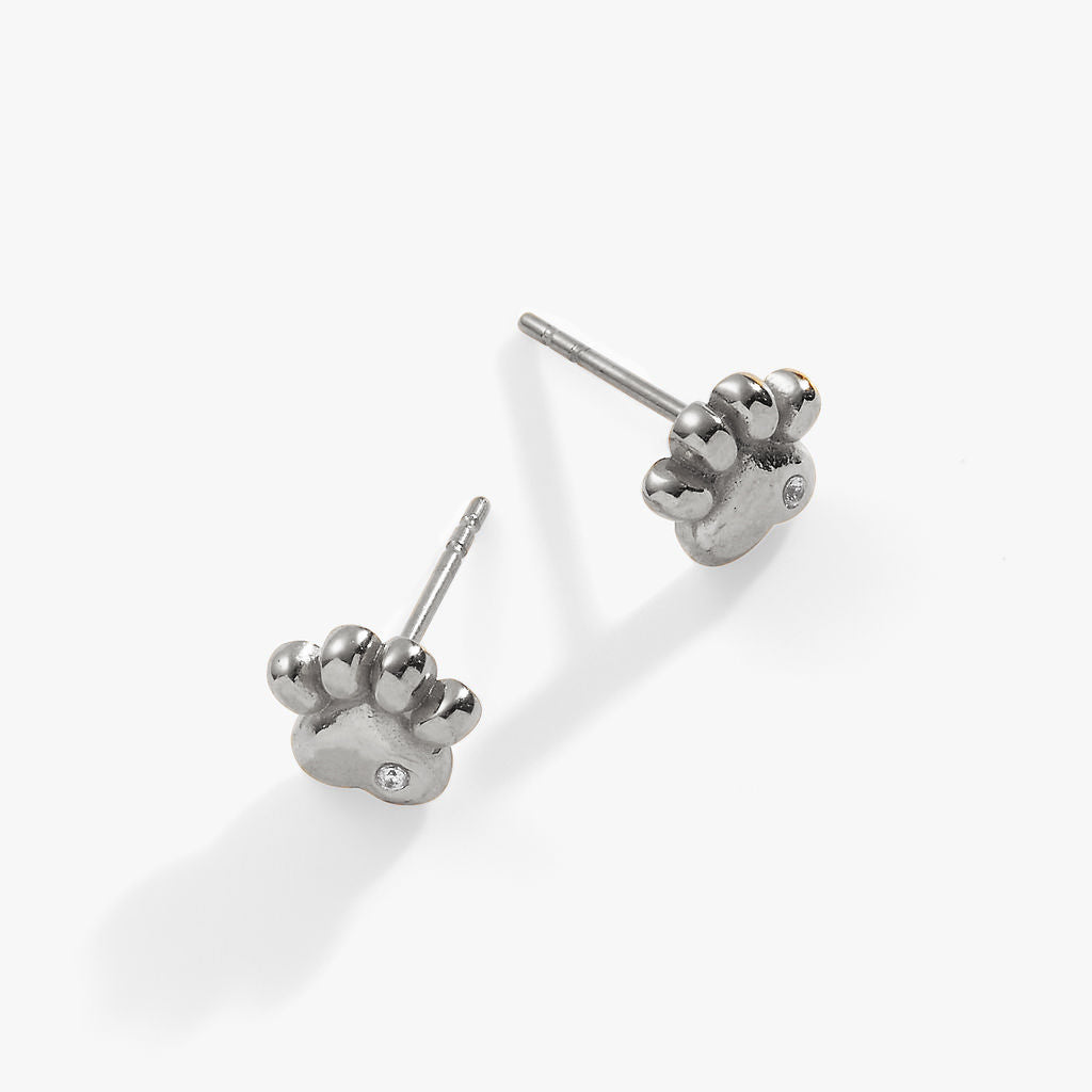 Alex and Ani Paw Print Mini Stud Earrings