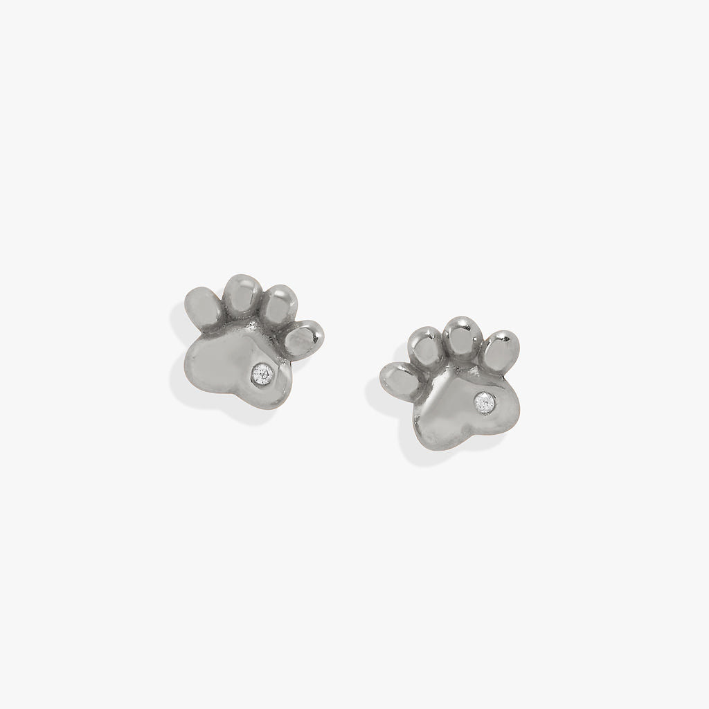 Alex and Ani Paw Print Mini Stud Earrings