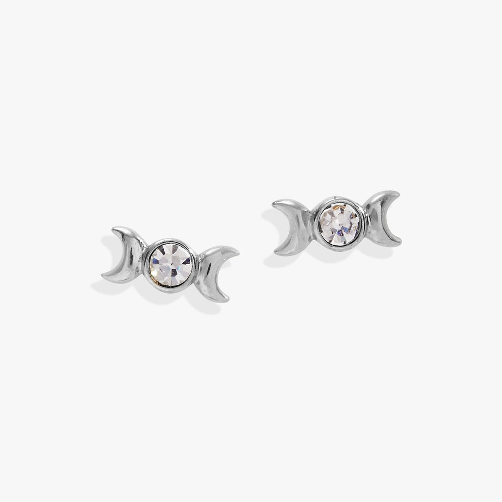 Alex and Ani Crystal Moon Goddess Mini Stud Earrings
