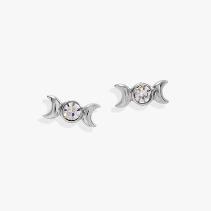 Alex and Ani Crystal Moon Goddess Mini Stud Earrings