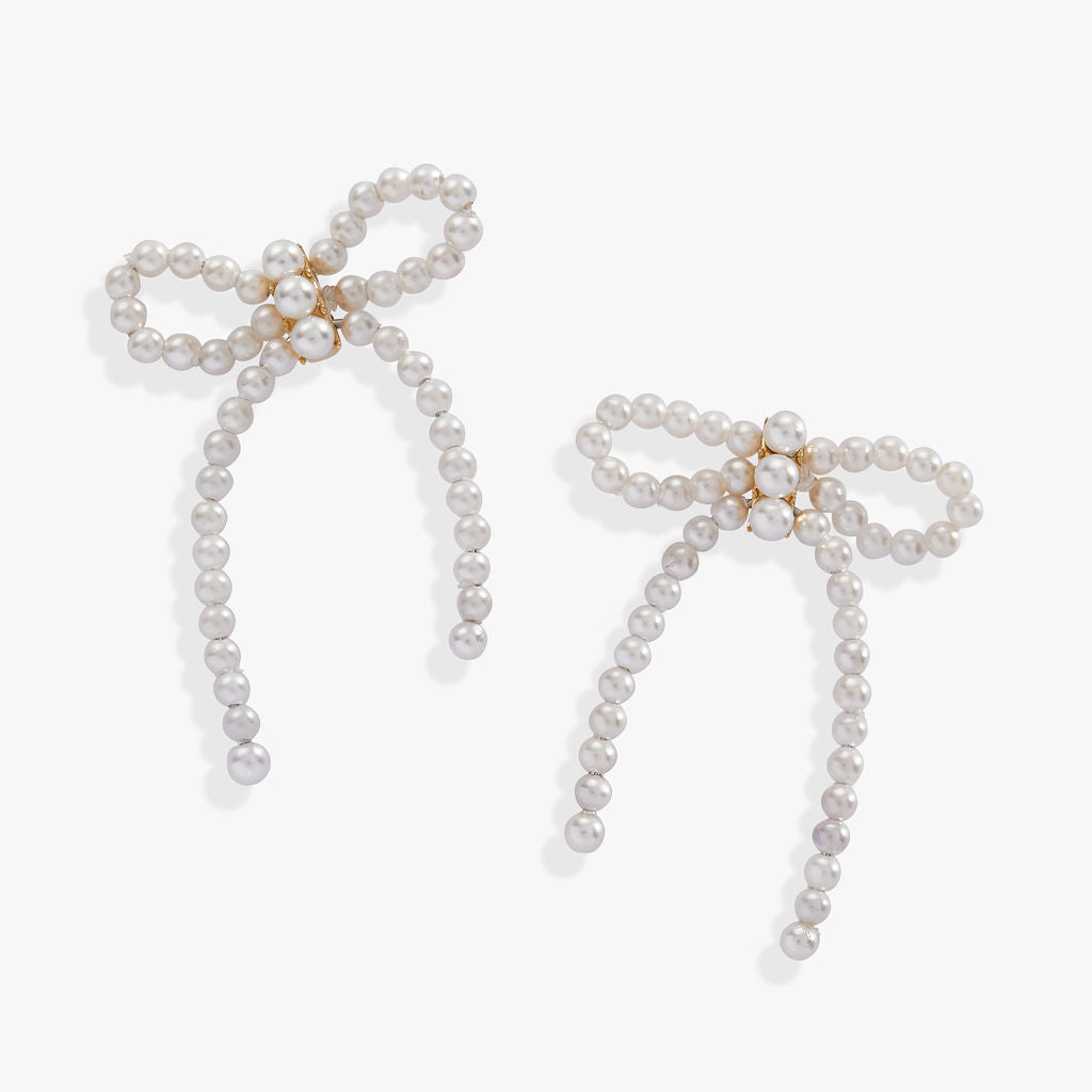 Alex and Ani Mother of Pearl Bow Earrings