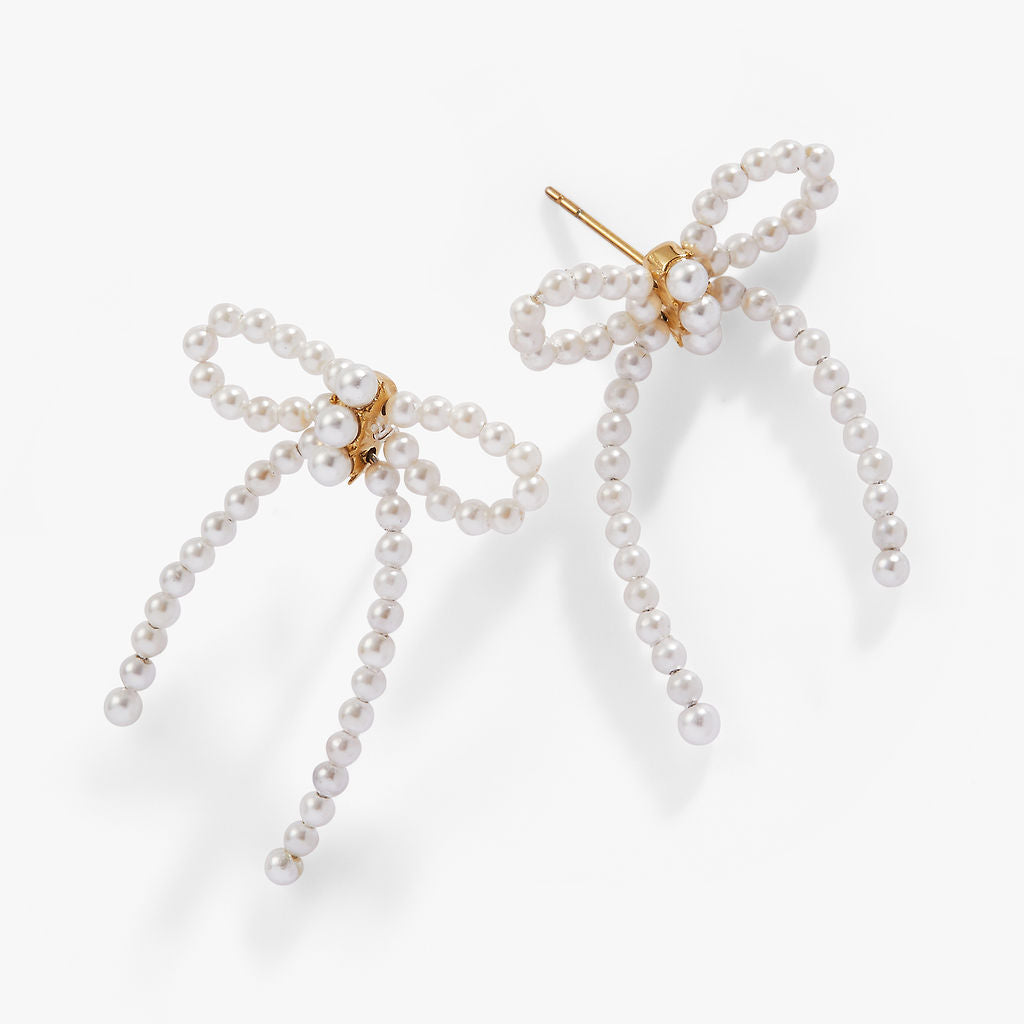 Alex and Ani Mother of Pearl Bow Earrings