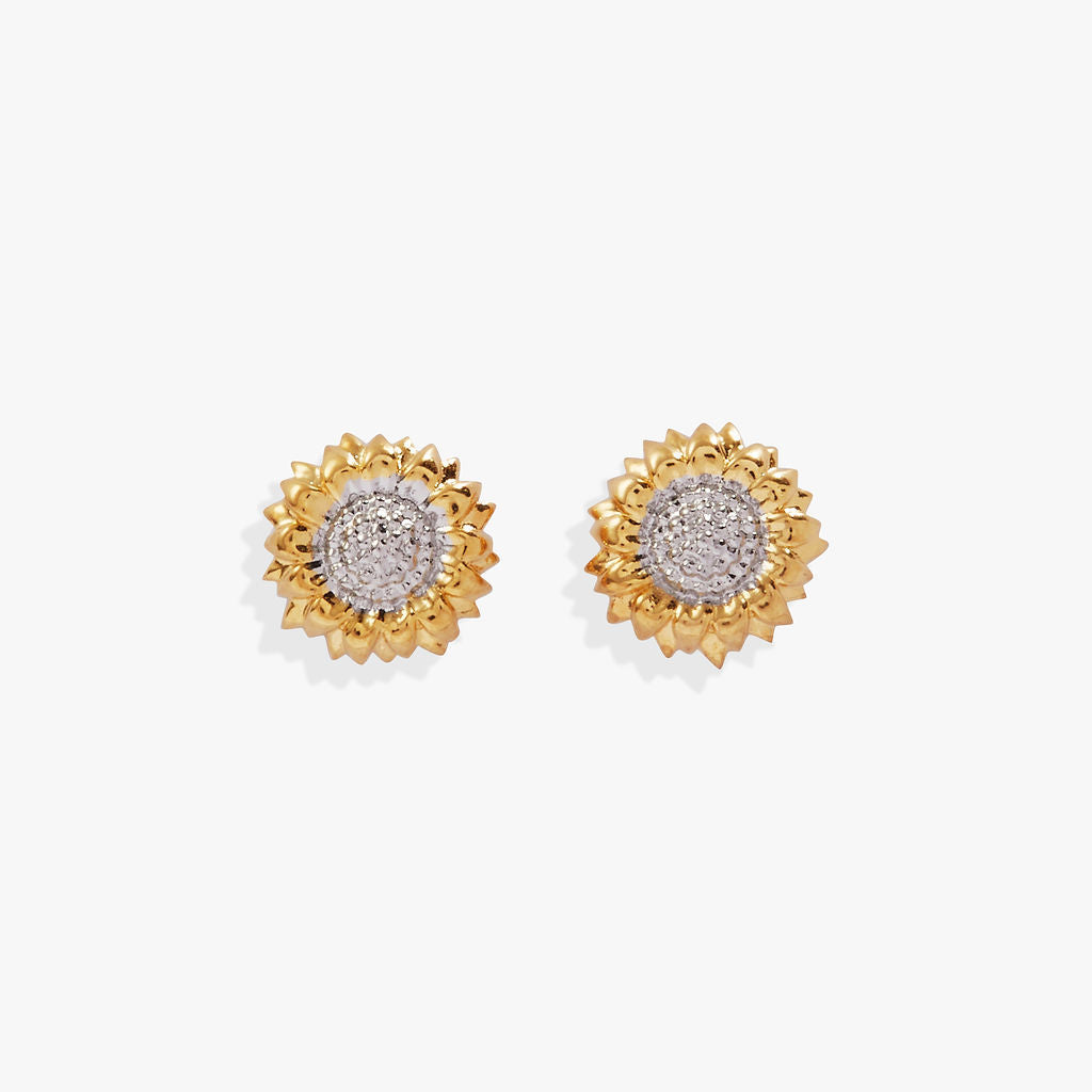 Alex and Ani Sunflower Mini Stud Earrings