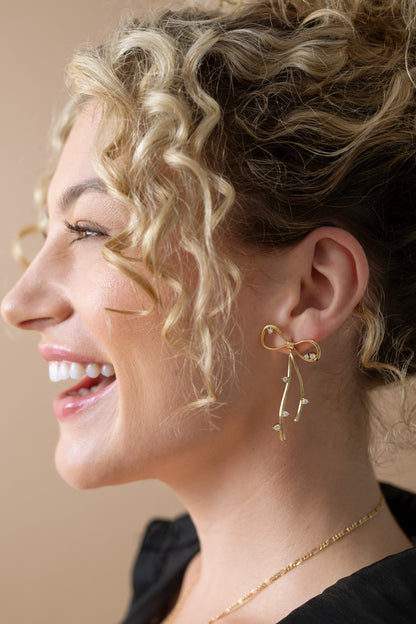 Alex and Ani Coquette Bow Earrings