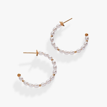 Alex and Ani Rice Pearl Hoop Earring