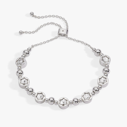 Alex and Ani Snowflake Crystal Beaded Bolo Bracelet