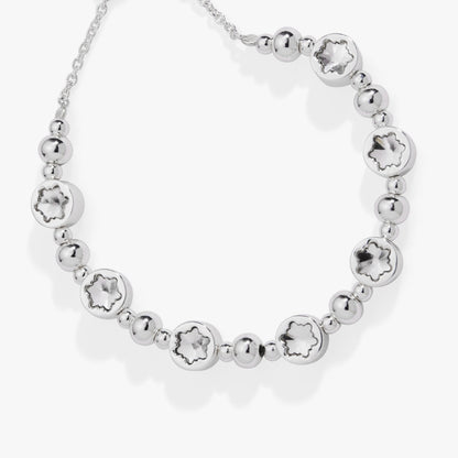 Alex and Ani Snowflake Crystal Beaded Bolo Bracelet