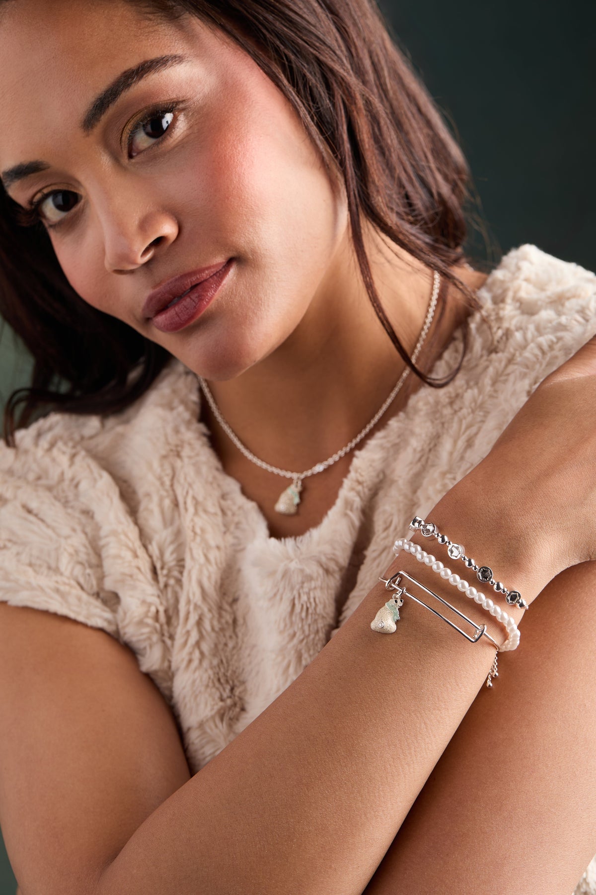 Alex and Ani Snowflake Crystal Beaded Bolo Bracelet