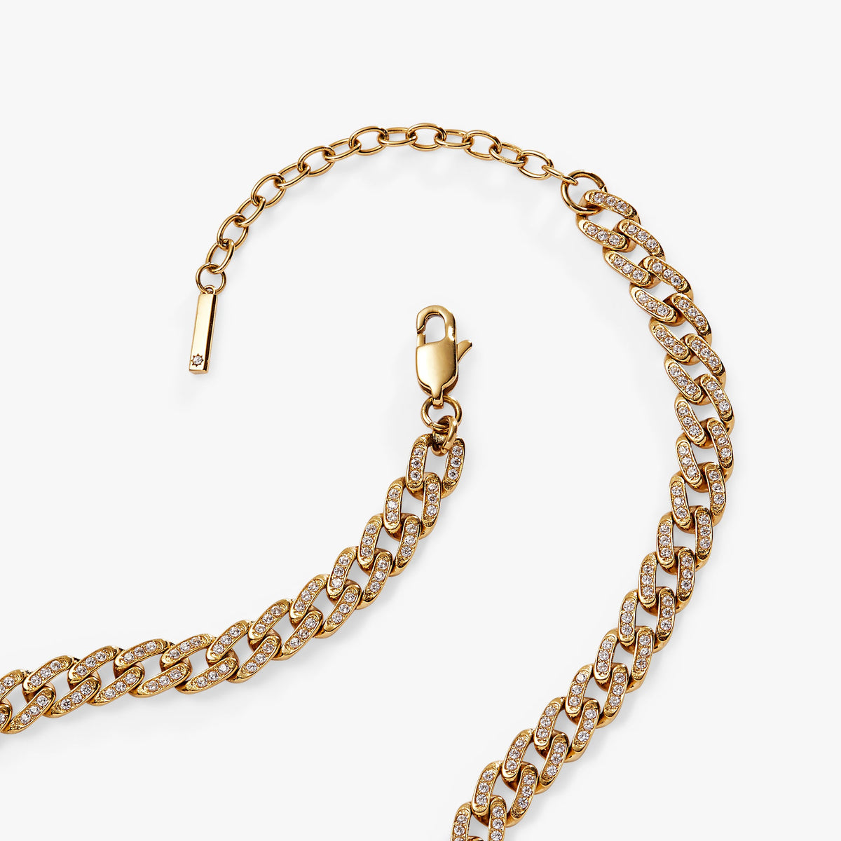 Alex and Ani Crystal Pave Curb Chain Necklace