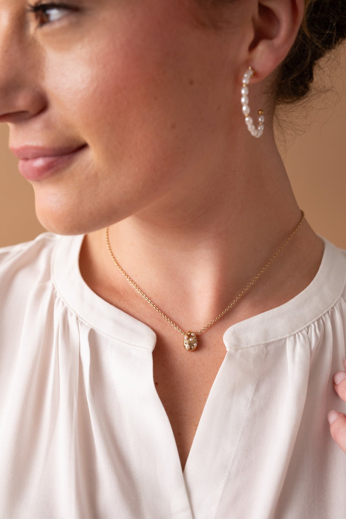 Alex and Ani Pearl and Crystal Pendant Necklace