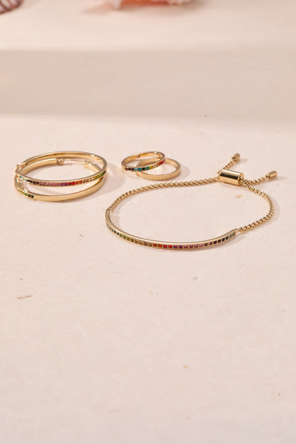Alex and Ani Rainbow Ombre Pave Bolo
