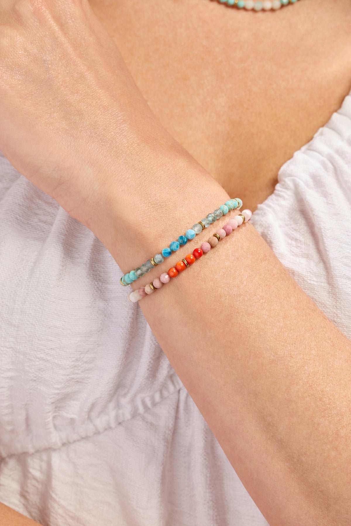 Alex and Ani Turquoise Ombre Semi-Precious Beaded Bracelet