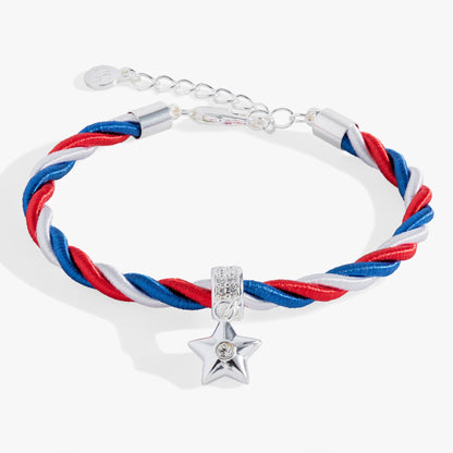 Alex and Ani Red, White and Blue Star Cord Bracelet