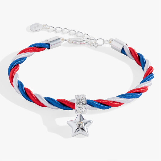 Alex and Ani Red, White and Blue Star Cord Bracelet