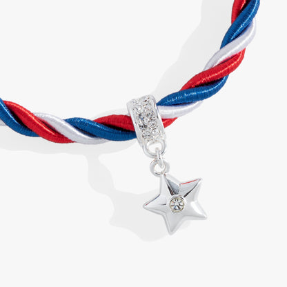 Alex and Ani Red, White and Blue Star Cord Bracelet