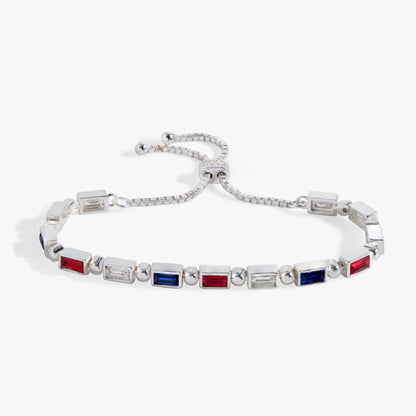 Alex and Ani Red, White and Blue Baguette Bolo| Alex and Ani