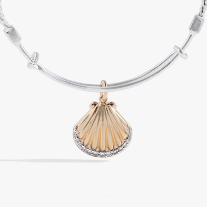 Alex and Ani Textured Scallop Seashell Charm Bangle