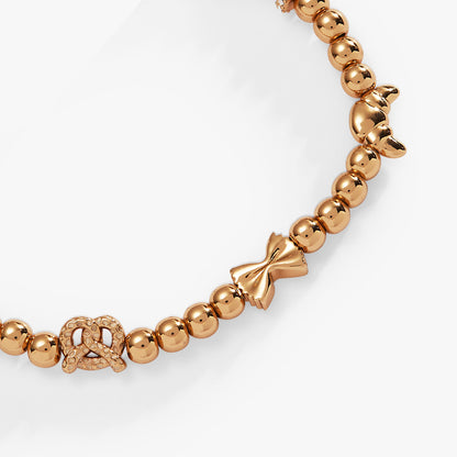 Alex and Ani “Carbs are My Love Language” Beaded Stretch Bracelet