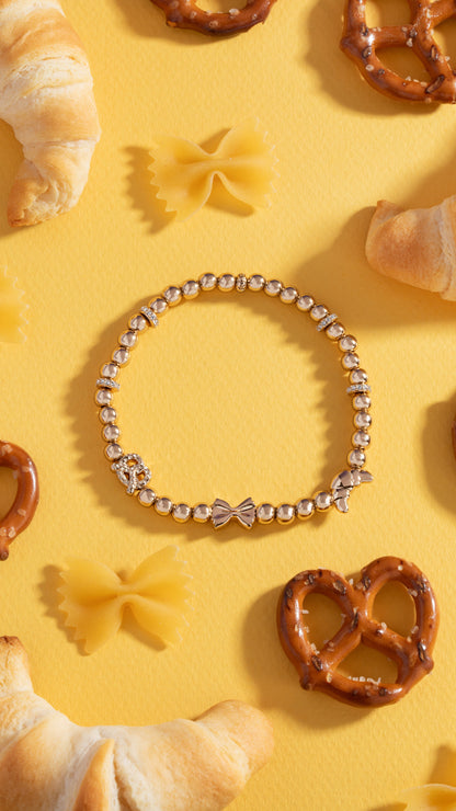 Alex and Ani “Carbs are My Love Language” Beaded Stretch Bracelet