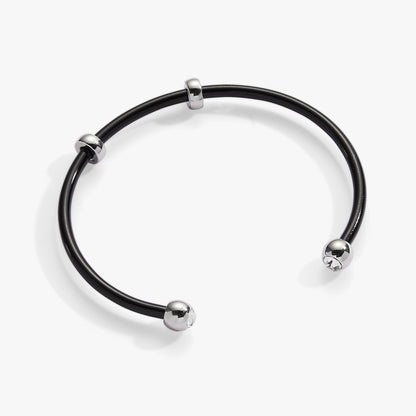 Alex and Ani Bezel Stone Enamel Cuff, Black