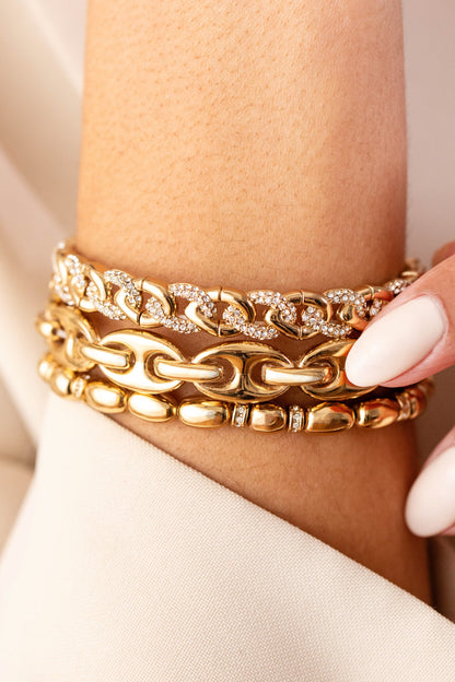 Alex and Ani Pave Curb Chain Stretch Bracelet