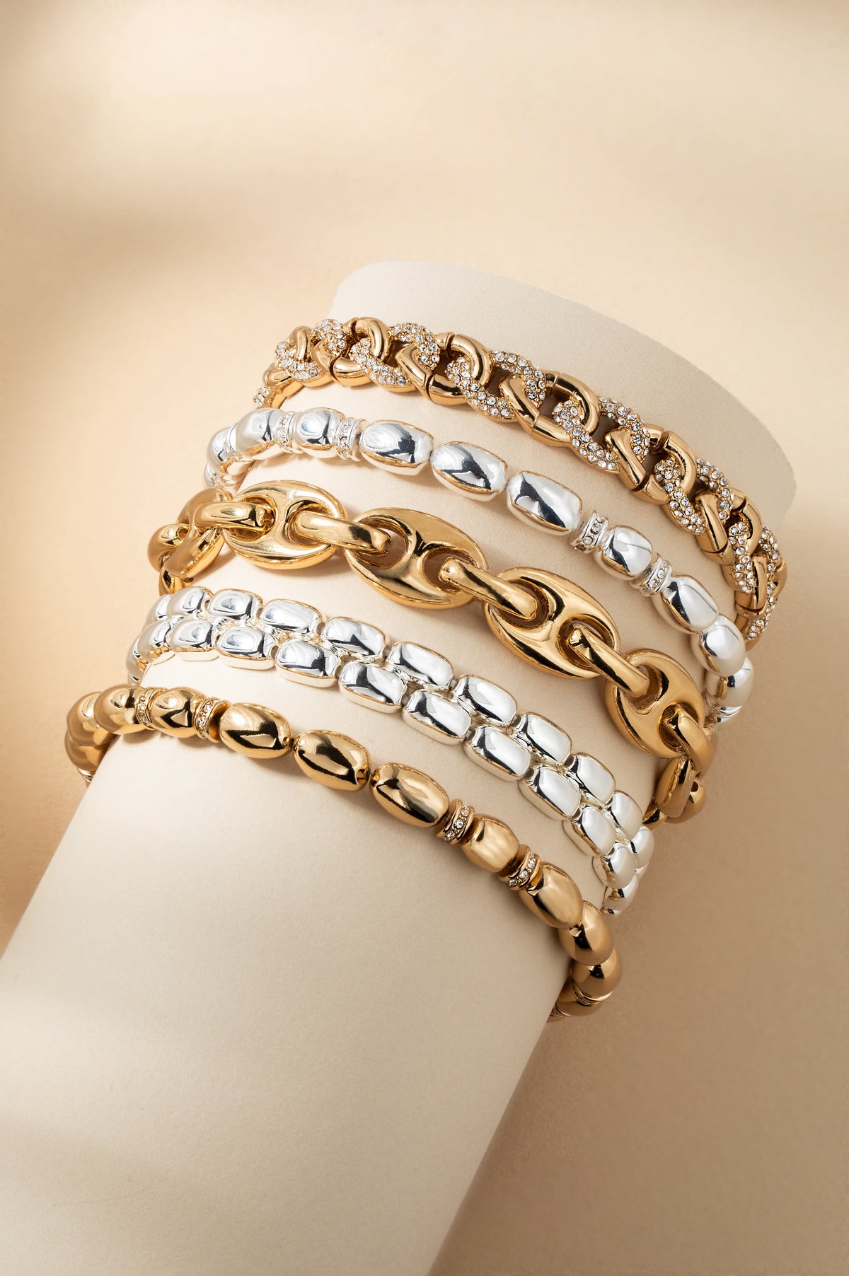 Alex and Ani Pave Curb Chain Stretch Bracelet