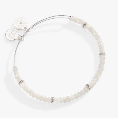Alex and Ani White Semi-Precious Rondelle Beaded Bangle