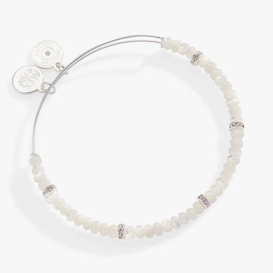 Alex and Ani White Semi-Precious Rondelle Beaded Bangle