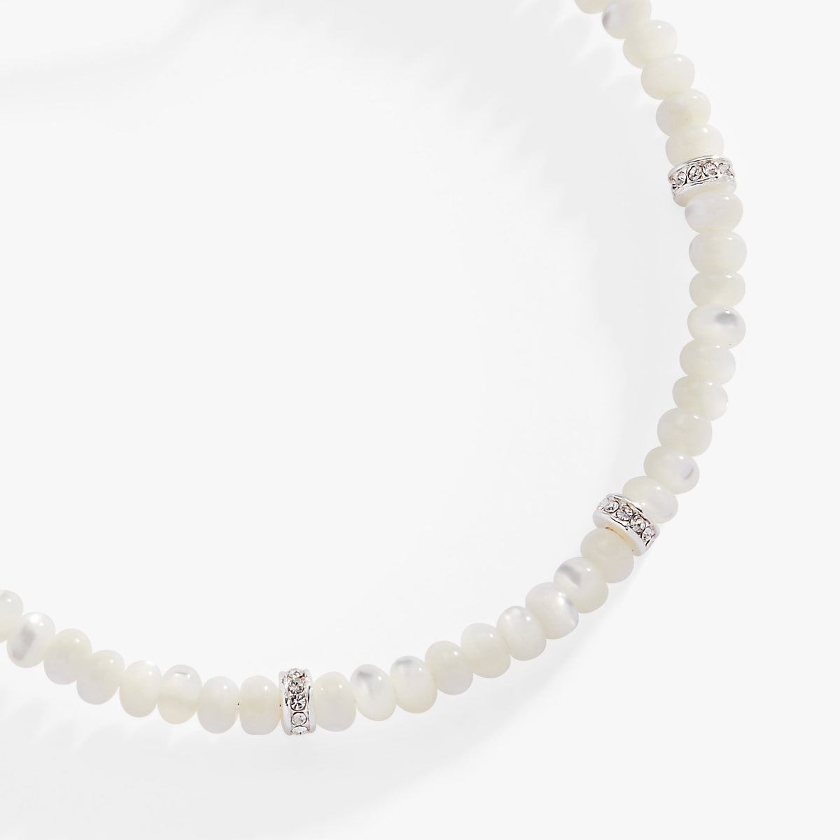 Alex and Ani White Semi-Precious Rondelle Beaded Bangle