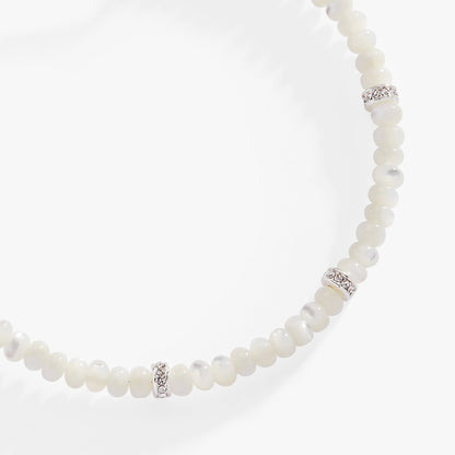 Alex and Ani White Semi-Precious Rondelle Beaded Bangle