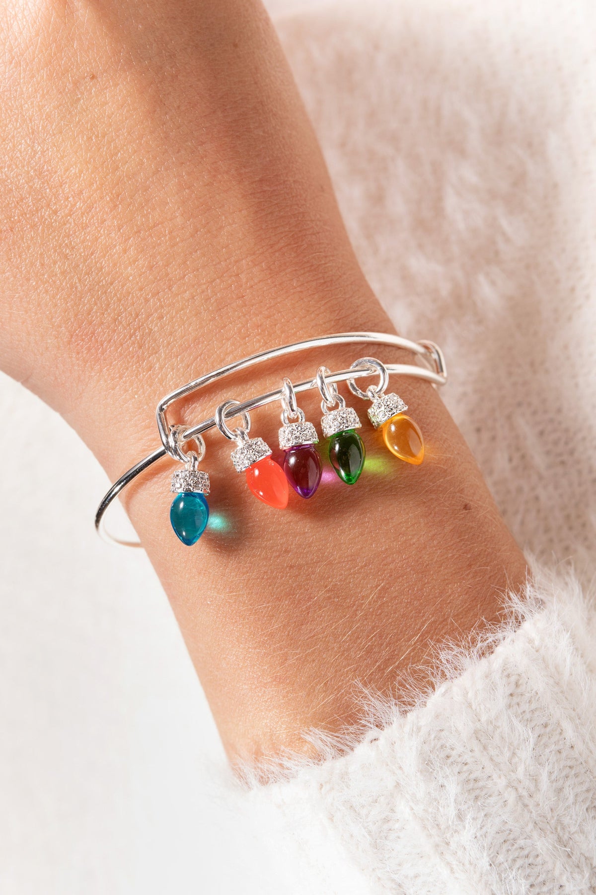 Alex and Ani Christmas Light Bulb Charm Bangle